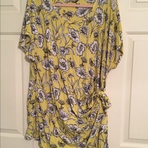Yellow floral tie top